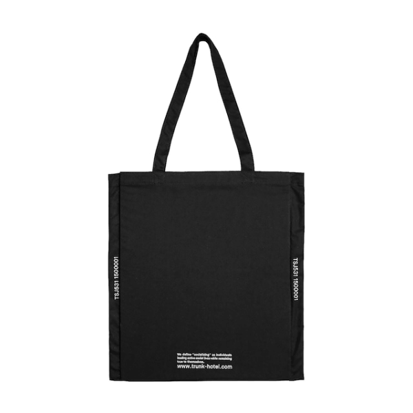 Pocketable Tote Bag -Socializing Black